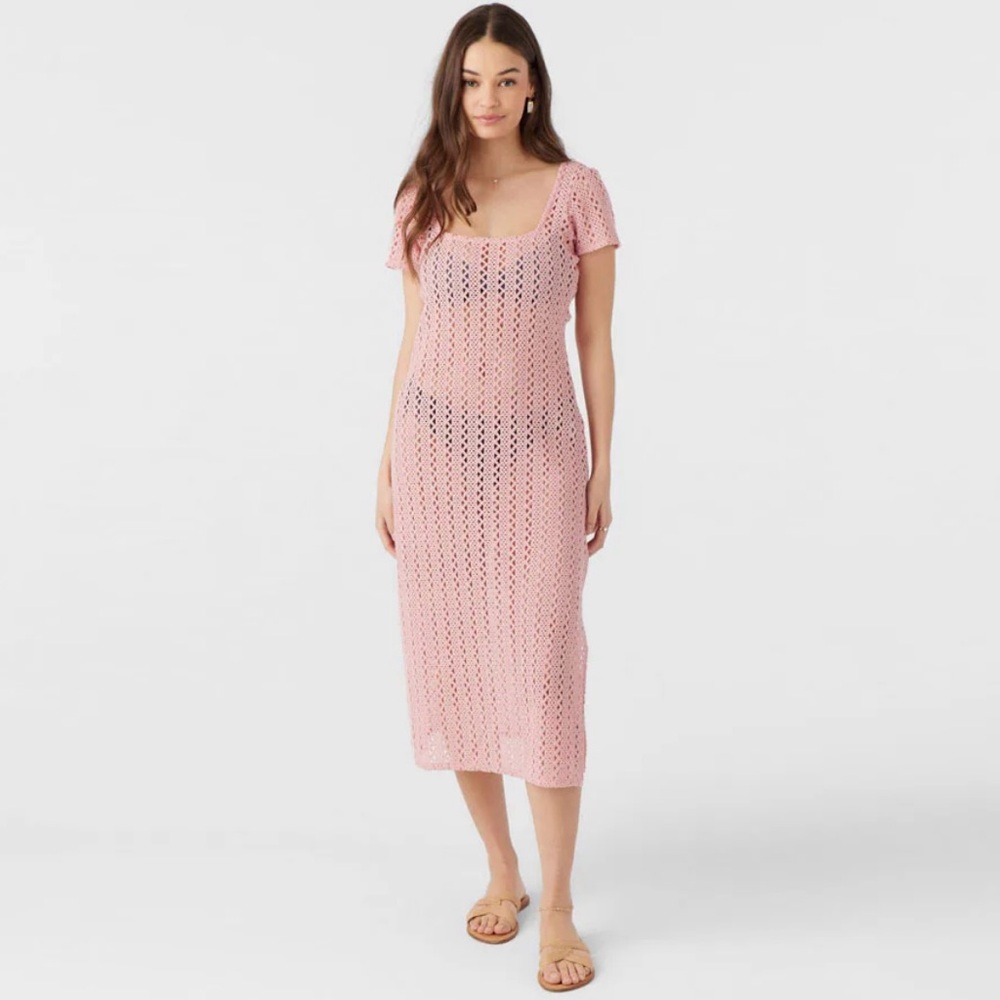 NWT O’NEILL NINA MIDI CROCHET LACE COVER-UP DRESS